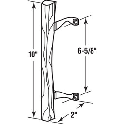 Sliding Patio Door Wood Pull, Chrome Plated Brackets (Single Pack)