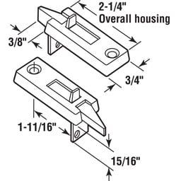 Vinyl Spring-Loaded Replacement Window Tilt Latch Pair, 1-11/16” Hole Center, White (1 Set)