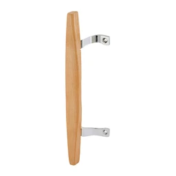 MP1069 |  Sliding Glass Door Pull, Wood Handle, Diecast Construction, Chrome (Single Pack)