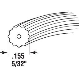 P 7567 |  Screen Retainer Vinyl Spline, .155" Round, Black, 25' per roll.