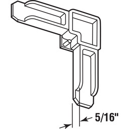 MP7729 |  Plastic Screen Frame Corners, 5/16 in. x 3/4 in., White Finish (100 Pack)
