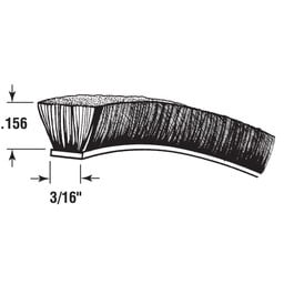 T 8658 |  Window "Pile" Weatherstrip, Slide-in style for 3/16" channel. Gray. 18' per package.
