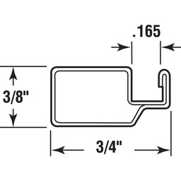 PL 14062 |  3/4 inch x 3/8 inch Screen Frame, .020, White, 94 inches long