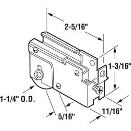 D 1918 |  1-1/4 in. Steel Ball Bearing Sliding Door Roller Assembly (Single Pack)
