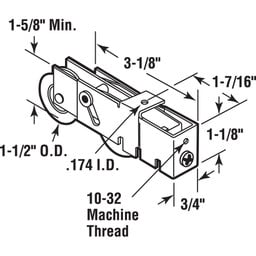 D 1984 |  1-1/2 in. Steel Ball Bearing Sliding Door Tandem Roller Assembly (Single Pack)