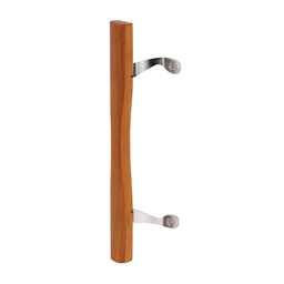MP1034 |  Sliding Glass Door Pull, Wood Handle, Diecast Construction, Chrome (Single Pack)