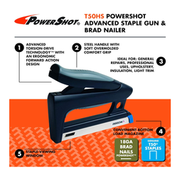 Arrow T50HS PowerShot Staple & Brad Nail Gun