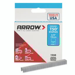 Arrow T50 Heavy Duty Staples, 3/8" x 3/8", 1250ct