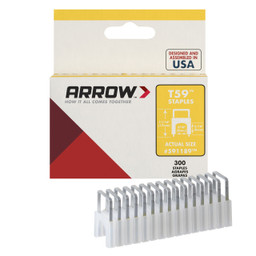 Arrow T59 Insulated Cable Staples, Clear, 5/16" x 5/16", 300ct