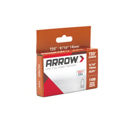 Arrow T25 Round Crown Wire/Cable Staples, 9/16" x 5/16", 1100ct