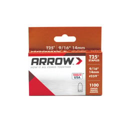 Arrow T25 Round Crown Wire/Cable Staples, 9/16" x 5/16", 1100ct