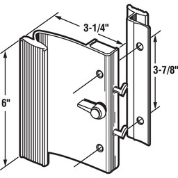 Ador/HiLite, Diecast, Surface Mounted Sliding Patio Door Handle (Single Pack)
