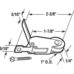 1 in. Nylon, Sliding Screen Door, Spring Tension Roller (2 Pack)