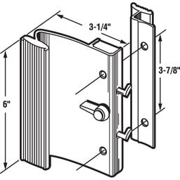 Ador/HiLite, Black Diecast, Surface Mounted Sliding Patio Door Handle (Single Pack)