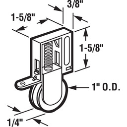 1 in. Nylon Roller, Screen Door Roller Assembly, for Academy and Uni-Fit (2 Pack)