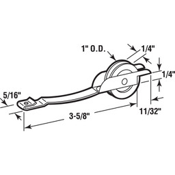 1 in. Nylon Sliding Screen Door Rollers, for Columbia and Una-Fit Doors (2 Pack)
