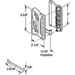 Black Plastic, Sliding Screen Door Latch and Pull, fits Superior (Single Pack)