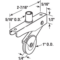 1 in. Steel Screen Door Roller (2 Pack)