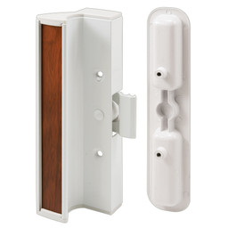 Aluminum and Diecast Clamp Style Sliding Door Handle, White (Single Pack)