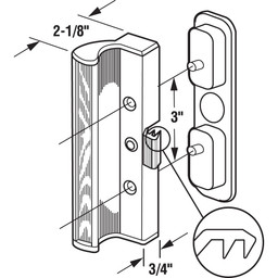 Aluminum and Diecast Clamp Style Sliding Door Handle, White (Single Pack)