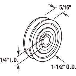 1-1/2 in. Nylon Roller with Ball Bearing Replacement (2 Pack)