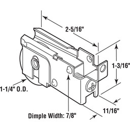1-1/4 in. Steel Ball Bearing Sliding Door Roller Assembly, for Northrup (Single Pack)