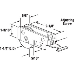 1-1/4 in. Nylon Ball Bearing, K-Tab Roller Assembly, for IWC (Single Pack)