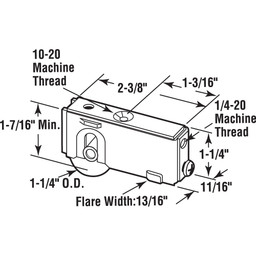 1-1/4 in., Steel Roller Assembly with Ball Bearing and Plain Back Housing, for Blomberg (Single Pack)