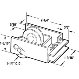 1-1/4 in. Steel Ball Bearing Sliding Door Dual Roller Assembly, for Guaranteed Products (Single Pack)