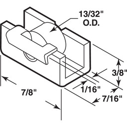 13/32 in. Flat-Edge Nylon Roller Assemblies, Rolleze (2 Pack)