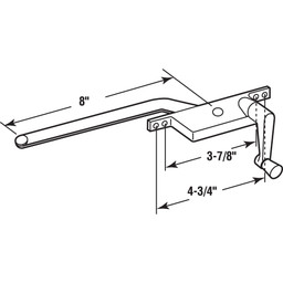 8 in., Aluminum Diecast, Casement Operator, Right Hand, Square Type (Single Pack)