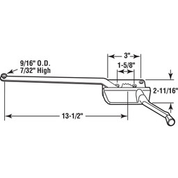  13-1/2 in., Diecast, Bronze, Right-Hand Wood or Vinyl Casement Operator (Single Pack)