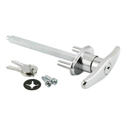 Diecast Keyed T-Handle, 5/16 In. x 4-5/8 In. Square Shaft, Chrome