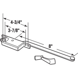 8 in. Bronze Square Type Left-Hand Casement Operator (Single Pack)