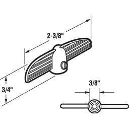  3/8 in. White Tee Handle Casement Operator (2 Pack)