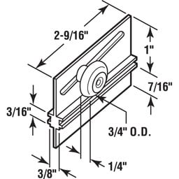 Aluminum, Shower Door Top Roller, for Premiere Shower Doors (2 Pack)