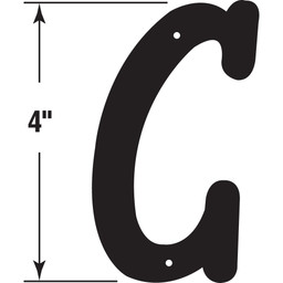  4 in. House Letter C, Diecast, Black Finish (2 Pack)