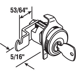 5 Pin National Mail Box Lock Counter Clockwise, Nickel, NA14 Keyway (Single Pack)