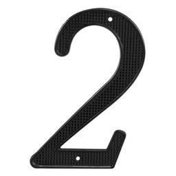 4 in. House Number 2, Diecast, Black Finish (2 Pack)