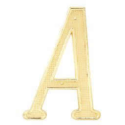 4 in. House Letter A, Diecast, Brass Finish (2 Pack)