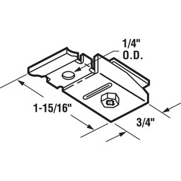  Adjustable Pivot Bracket, 1/4 in. Outside Diameter x 1-15/16 in Length x 3/4 in Width, Top Mount, Steel (2 Pack)