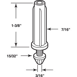  7/16 in. Bi-Fold Door Bottom Pivot with Adjustable Grooved Steel Tip (2 Pack)