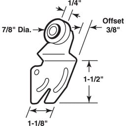  7/8 in. Nylon, Flat Closet Door Roller (2 Pack)