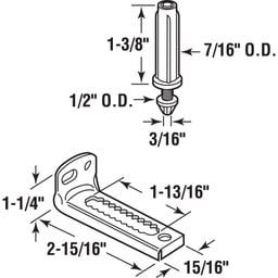  Bi-Fold Door Bottom Pivot and Bracket (Single Pack)