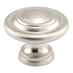  Bi-Fold Door Knob – Wide Base and Large Diameter Door Knob For Easy Gripping, Replace Old or Unsightly Knobs, 1-11/16” Outside Diameter, Diecast, Satin Nickel Plated (Single Pack)