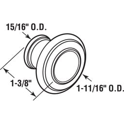  Bi-Fold Door Knob – Wide Base and Large Diameter Door Knob For Easy Gripping, Replace Old or Unsightly Knobs, 1-11/16” Outside Diameter, Diecast, Satin Nickel Plated (Single Pack)