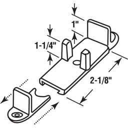  Adjustable Nylon Bypass Door Guide, 1-1/4 in. (2 Pack)