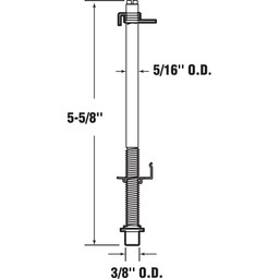  Bi-Fold Bottom Pivot Rod, Steel Clip, Nylon Cap, 5-5/8 in. (Single Pack)