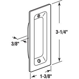  3-1/4 in., Solid Brass with Satin Nickel Finish, Rectangular Finger Pull (2 Pack)