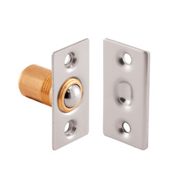  Ball Bullet Catch and Strike, Satin Nickel Finished Solid Brass (Single Pack)